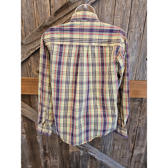 Vintage Bright plaid Cruel Girl Womens Western Button up sz S *STAIN* - Picture 5 of 8